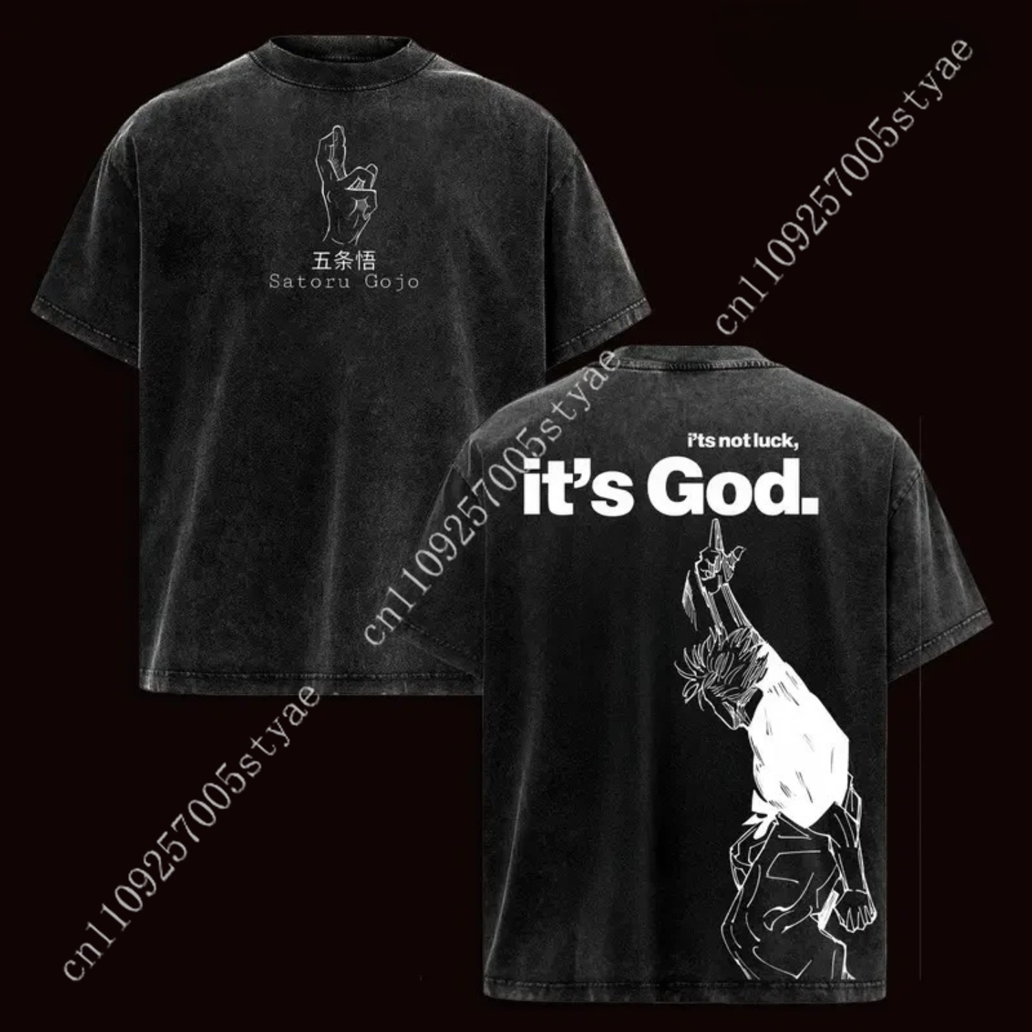 Quilt Cotton Summer - Anime Gojo Satoru Graphic Tee Men's