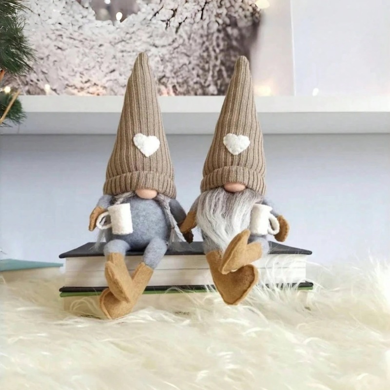 Home Textiles Today - Knitted Gnome Doll Faceless With Coffee