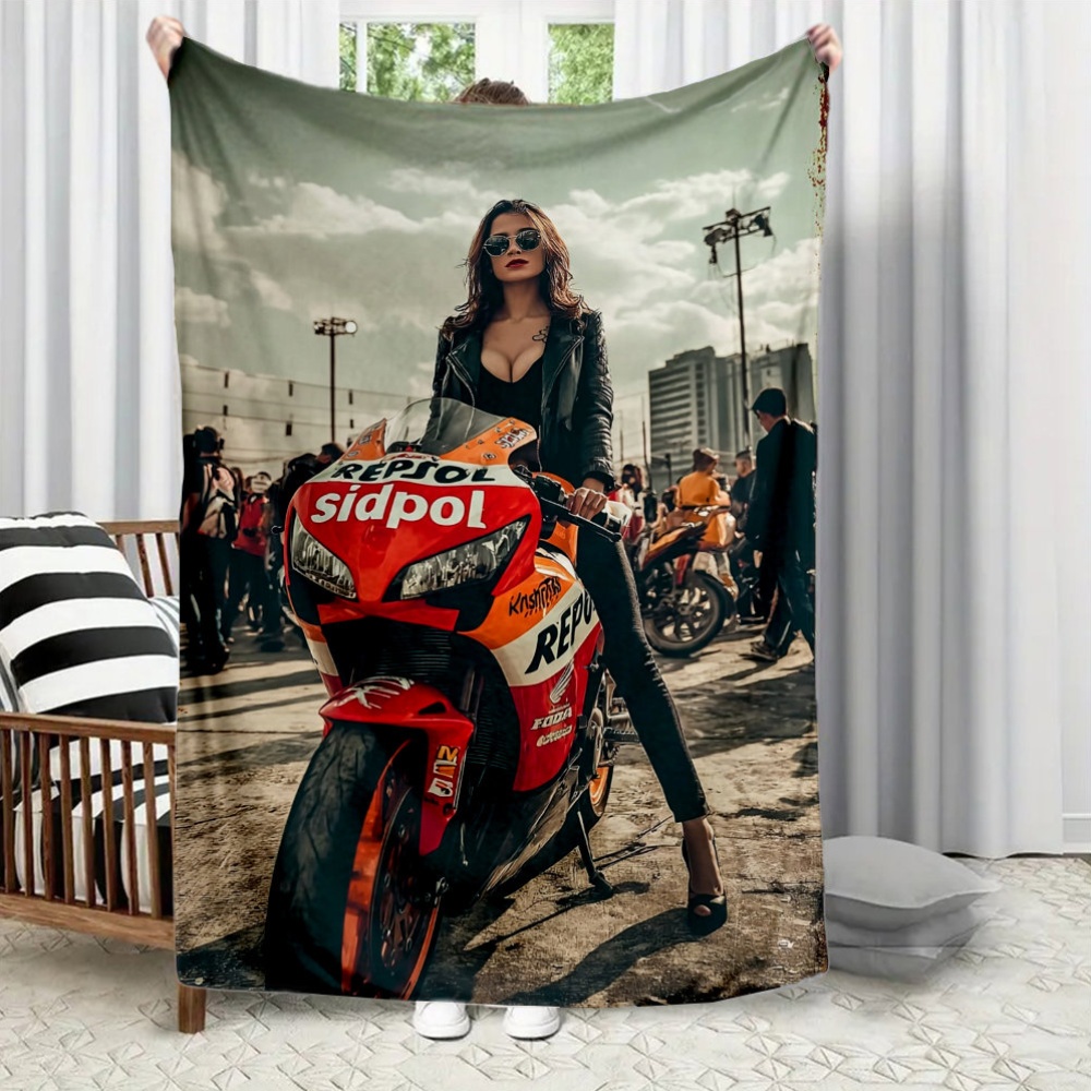 Home Textiles Trends - Beautiful motorcycle trend style Flannel printed
