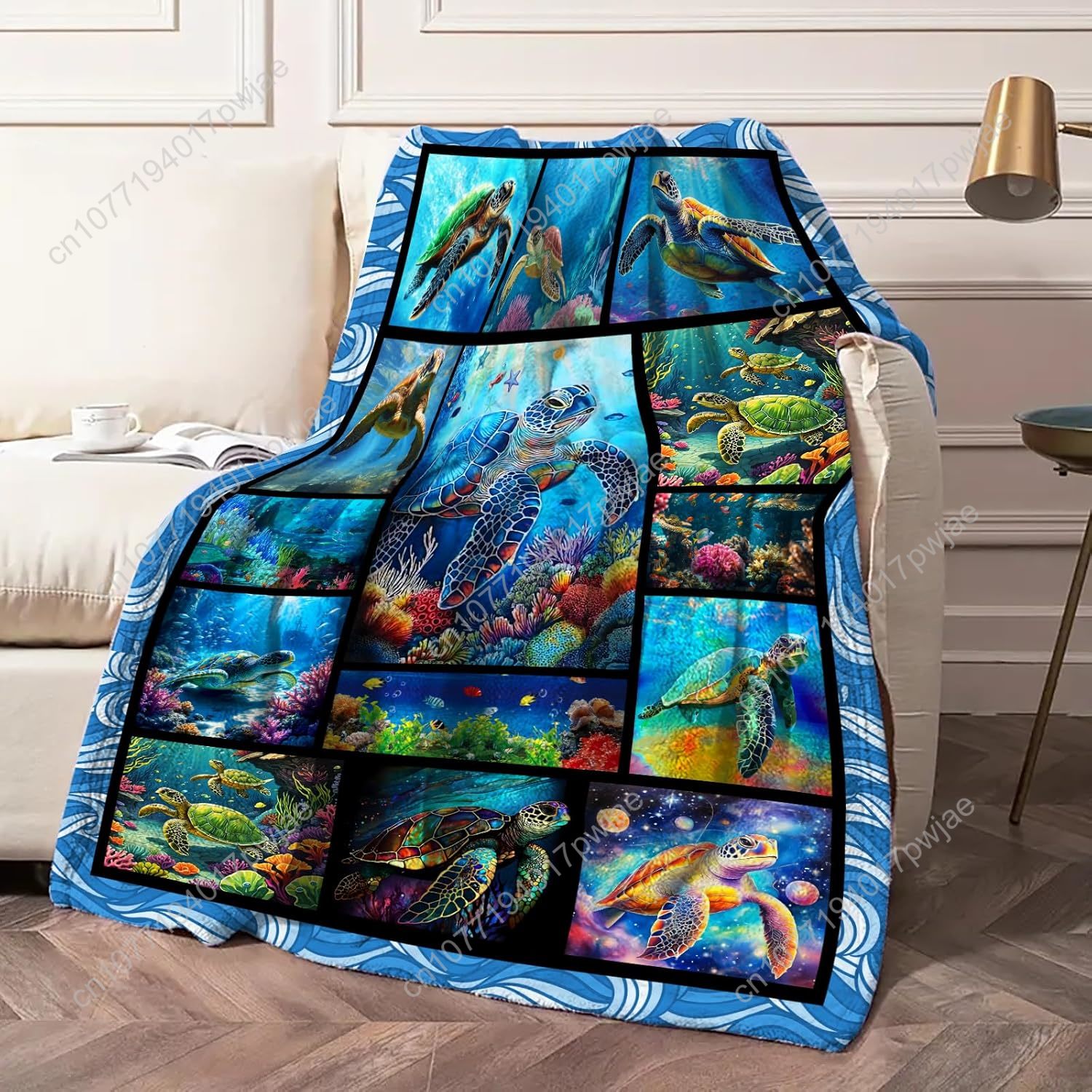 Sea Turtle Flannel Throw Blank - Home Textiles And Decor ulasan dan harga