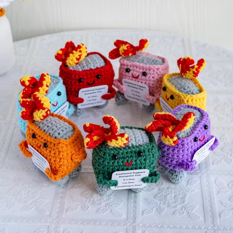 Handmade Crochet Dumpster Fire - Home Textiles Today ulasan dan harga