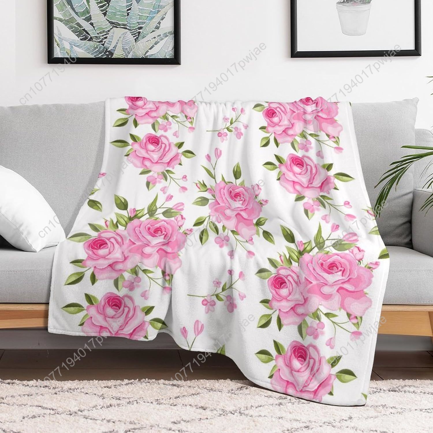 Pink Flower Throw Blanket Flor - Home Textiles And Decor ulasan dan harga