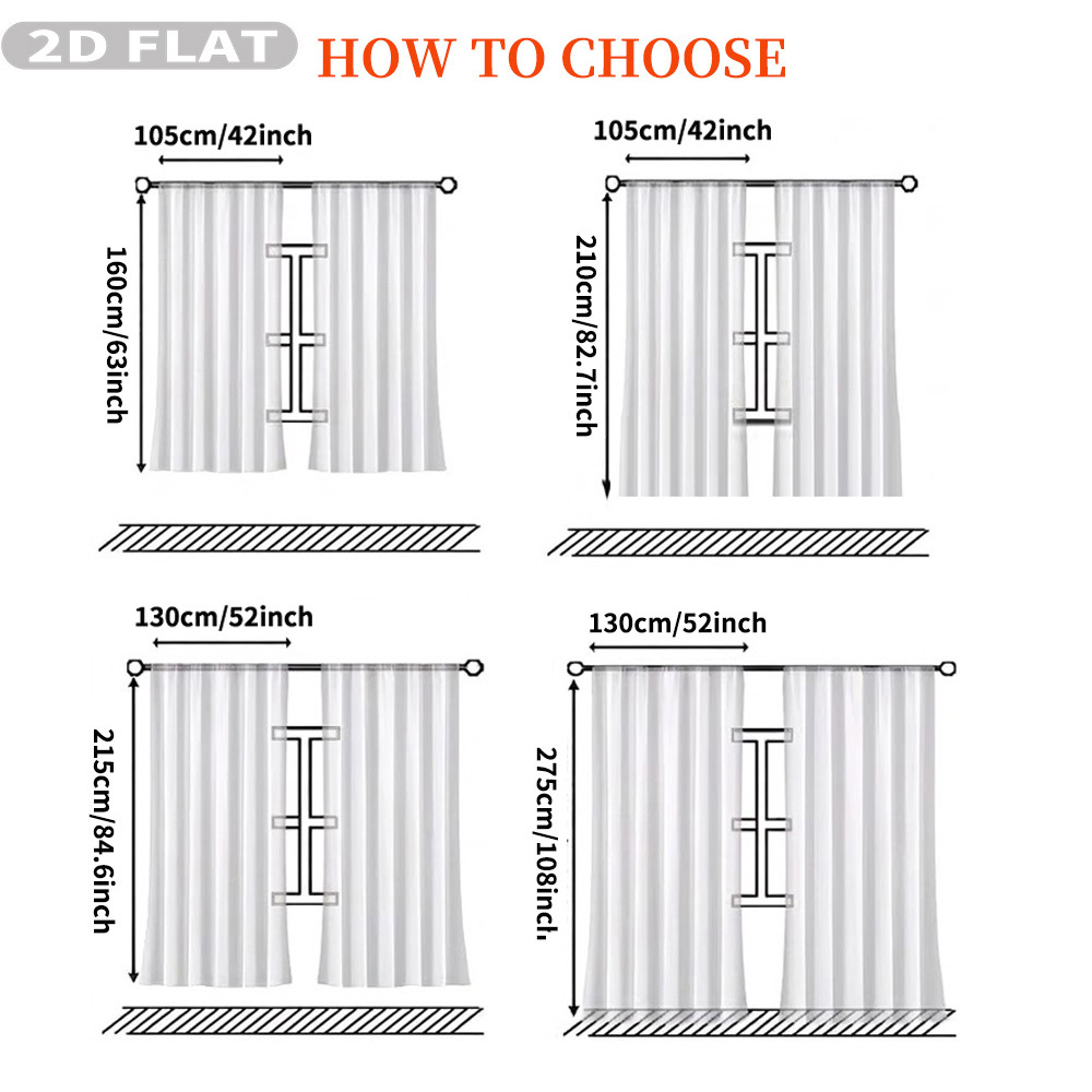 Custom 2D Flat 2pcs Sheer Curt - Home Textiles And Decor ulasan dan harga