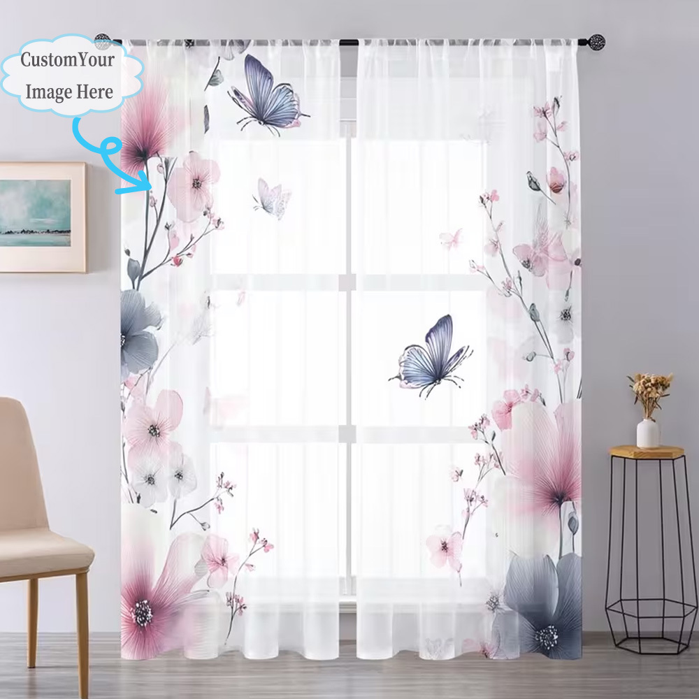 Custom 2D Flat 2pcs Sheer Curt - Home Textiles And Decor ulasan dan harga