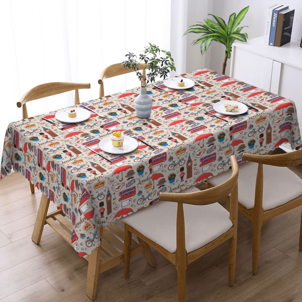 London Pattern Rectangular Tab - Home Textiles Uk ulasan dan harga