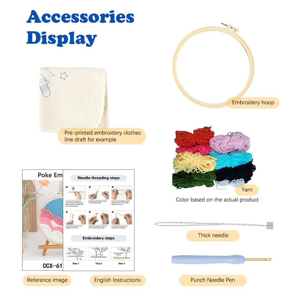 GATYZTORY punch needle embroid - Home Textiles Discount ulasan dan harga