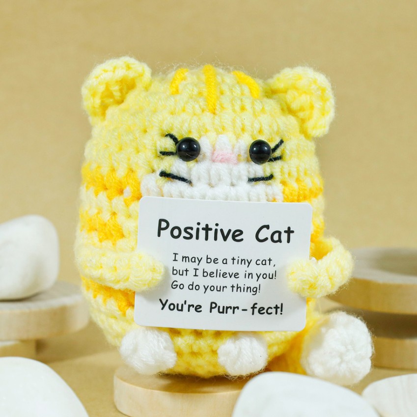 Funny Crochet Positive Cat Dol - Home Textiles Today ulasan dan harga
