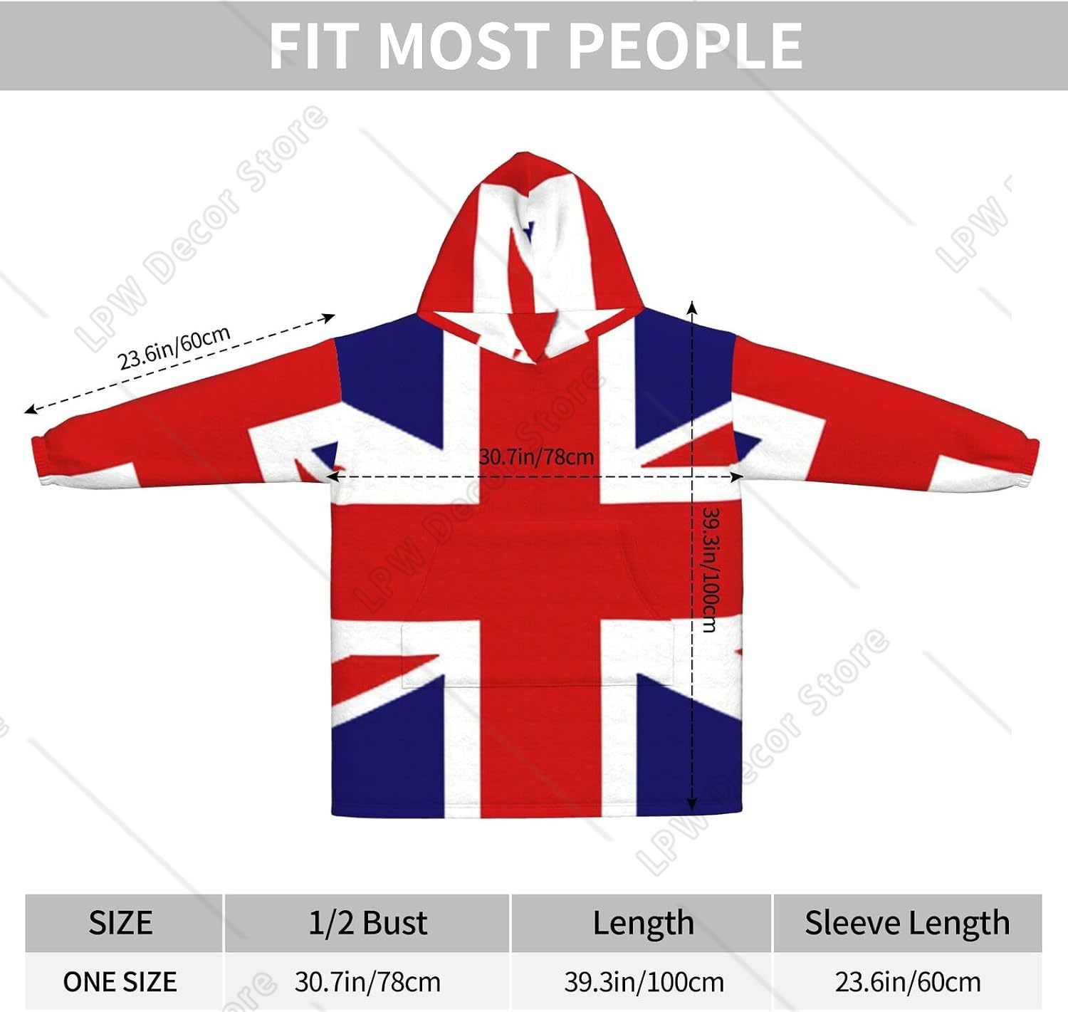 Uk Flag Print Blanket Hoodies  - Home Textiles Uk ulasan dan harga