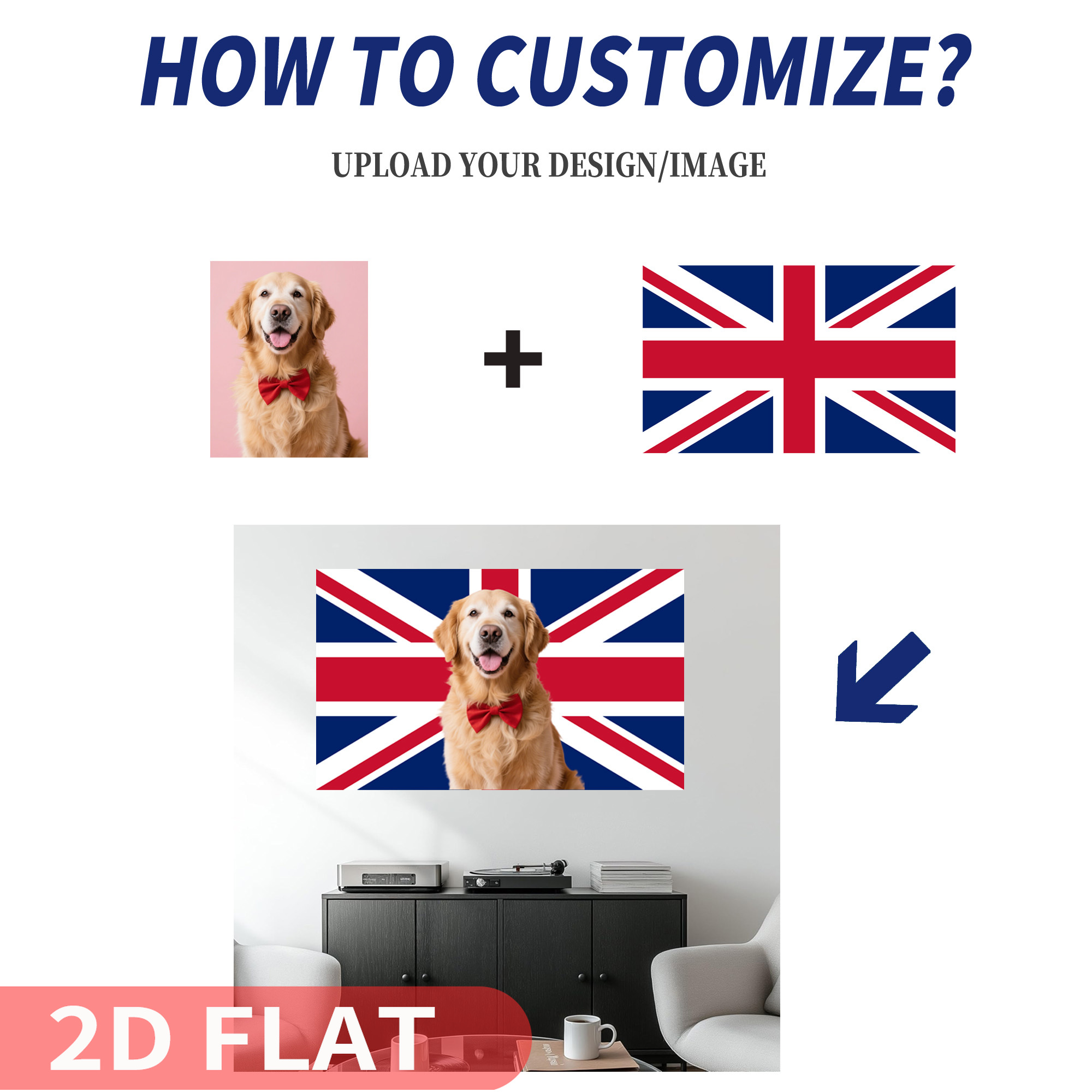 1pc 2D FLAT Personalize UK Bri - Home Textiles Uk ulasan dan harga
