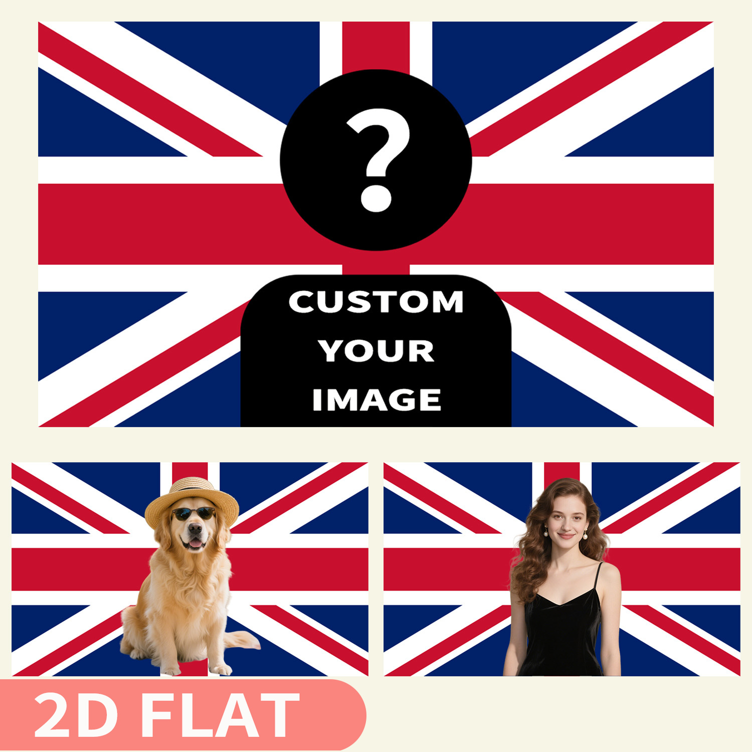 1pc 2D FLAT Personalize UK Bri - Home Textiles Uk ulasan dan harga