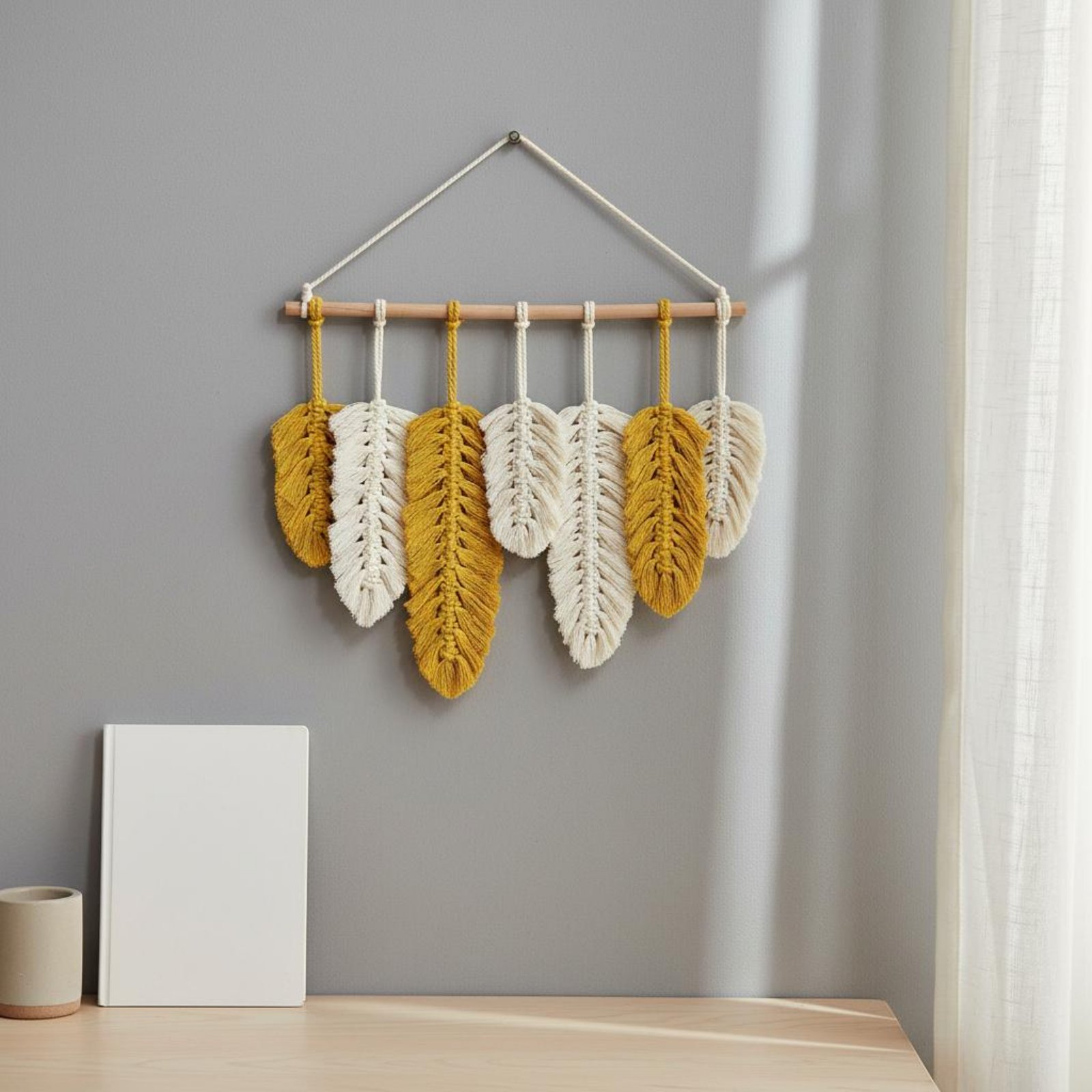 Macrame Feather Wall Hanging H - Home Textiles And Decor ulasan dan harga